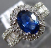 ESTATE 1.90CT DIAMOND & AAA SAPPHIRE 18K WHITE GOLD OVAL CLASSIC ENGAGEMENT RING