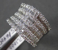 ESTATE LARGE 2.18CT DIAMOND 14KT WHITE GOLD MULTI ROW WEDDING ANNIVERSARY RING