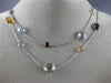 ESTATE LARGE & LONG 36.0CT AAA MULTI GEM 14KT WHITE GOLD 3D BY THE YARD NECKLACE