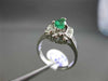 ESTATE WIDE 1.48CT DIAMOND & AAA COLOMBIAN EMERALD 14KT WHITE GOLD COCKTAIL RING