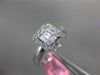 ESTATE .47CT ROUND & BAGUETTE DIAMOND 18K WHITE GOLD 3D FILIGREE ENGAGEMENT RING