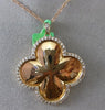 ESTATE LARGE .90CT DIAMOND 18KT ROSE GOLD 3D 4 CLOVER HALO LOVE FLOATING PENDANT