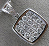 ESTATE .71CT DIAMOND 18KT WHITE GOLD CLASSIC ETOILE SQUARE PAVE FLOATING PENDANT