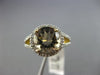 ESTATE 3.51CT DIAMOND & AAA SMOKY TOPAZ 14KT YELLOW GOLD HALO ENGAGEMENT RING