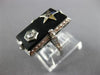 ANTIQUE LARGE .04CT DIAMOND AAA ONYX 14K WHITE GOLD 3D FILIGREE LION RING #26429