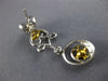 ESTATE 1.21CT WHITE & FANCY YELLOW DIAMOND 18K 2 TONE GOLD OVAL HANGING EARRINGS