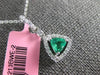ESTATE .67CT DIAMONDS & AAA EMERALD 18KT WHITE GOLD 3D TRILLION FLOATING PENDANT