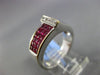 ESTATE WIDE 2.12CT DIAMOND & AAA PRINCESS CUT RUBY 18K WHITE GOLD 3D ETOILE RING