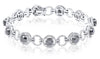LARGE 11.11CT WHITE & BLACK DIAMOND 14KT WHITE GOLD ROUND HALO TENNIS BRACELET