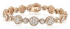 LARGE 5.94CT DIAMOND 18KT ROSE GOLD 3D MULTI FLOWER ROUND HALO TENNIS BRACELET