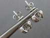 ESTATE LARGE 1.10CT DIAMOND 14KT WHITE GOLD SOLITAIRE FLOWER STUD EARRINGS #1409