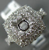 ESTATE LARGE .93CT DIAMOND 14K WHITE GOLD DOUBLE HALO SEMI MOUNT ENGAGEMENT RING