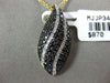 ESTATE LARGE .75CT WHITE & BLACK DIAMOND 14KT YELLOW GOLD 3D TEAR DROP PENDANT