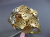 ESTATE EXTRA LARGE .72CT DIAMOND 14KT TRI COLOR GOLD 3D FLOWER BANGLE BRACELET