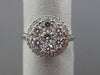 ESTATE LARGE 1.32CT DIAMOND 14K WHITE GOLD 3D HALO FILIGREE CLUSTER PROMISE RING