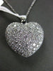 ESTATE LARGE 2.07CT DIAMOND 18KT WHITE GOLD 3D FILIGREE FLOATING HEART PENDANT