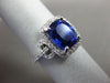ESTATE LARGE 4.03CT DIAMOND & AAA TANZANITE 14KT WHITE GOLD HALO ENGAGEMENT RING