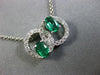 ESTATE 1.03CT DIAMOND & AAA EMERALD 14KT WHITE GOLD OVAL CIRCLE OF LIFE PENDANT