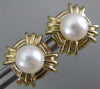 ESTATE AAA SOUTH SEA PEARL 14KT YELLOW GOLD 3D ROUND SQUARE STUD EARRINGS #26241