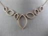 ESTATE LARGE .63CT DIAMOND 14K ROSE GOLD 3D OPEN MARQUISE SHAPE V SHAPE NECKLACE
