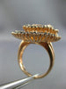 ESTATE EXTRA LARGE 2.61CT WHITE & BLACK DIAMOND 14KT ROSE GOLD 3D SWIRL FUN RING