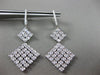 LARGE 1.08CT DIAMOND 14KT WHITE GOLD FLEXIBLE SQUARE LEVERBACK HANGING EARRINGS