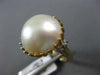 ESTATE EXTRA LARGE 1.33CT DIAMOND & MABE PEARL 14KT WHITE GOLD FLEUR DE LIS RING