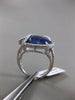 ESTATE 14.82CT DIAMOND & EXTRA FACET SAPPHIRE 18KT WHITE GOLD 3D CIRCULAR RING