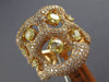 ESTATE LARGE 2.81CT WHITE & FANCY YELLOW DIAMOND 14KT ROSE GOLD ETOILE FUN RING