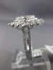 ESTATE EXTRA LARGE 2.24CT DIAMOND 18KT WHITE GOLD 3D FLOWER SQUARE ETOILE RING