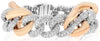 EXTRA LARGE 19.90CT DIAMOND 18K TWO TONE GOLD SOLID MULTI ROW CUBAN FUN BRACELET