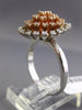 ESTATE WIDE .75CT DIAMOND 14KT WHITE & ROSE GOLD 3D OVAL FLOWER FUN RING FG VSSI