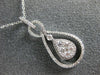 ESTATE .47CT DIAMOND 18KT WHITE GOLD 3D CUSTER TEAR DROP INFINITY LOVE PENDANT