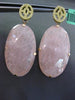 ESTATE LARGE .50CT TOPAZ & AVENTURINE 18KT YELLOW & ROSE GOLD HANGING EARRINGS
