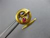 ANTIQUE .30CT AAA RUBY 18KT YELLOW GOLD SWIRL SNAKE CIRCULAR FUN MEN'S CUFFLINKS