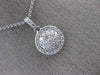 ESTATE .40CT DIAMOND 14KT WHITE GOLD 3D ROUND CLUSTER FILIGREE FLOATING PENDANT