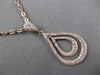 ESTATE .38CT DIAMOND 14KT ROSE GOLD DOUBLE PEAR FLOATING DROP PENDANT & CHAIN