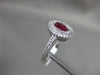 ESTATE 1.41CT DIAMOND & RUBY 18K WHITE GOLD 3D FILIGREE MILGRAIN ENGAGEMENT RING