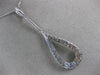 ESTATE LARGE 1.60CT DIAMOND 18K WHITE GOLD 3D CLASSIC TEAR DROP FLOATING PENDANT