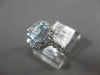 ESTATE 1.12CT DIAMOND & AAA OVAL AQUAMARINE 14KT WHITE GOLD 3D ENGAGEMENT RING