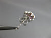 ESTATE .77CT DIAMOND & AAA RUBY 18KT WHITE GOLD 3D FLOWER FILIGREE STUD EARRINGS