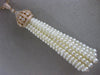 ESTATE EXTRA LARGE 1.50CT DIAMOND & AAA PEARL 18KT ROSE GOLD 3D TASSLE NECKLACE