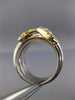 ESTATE WIDE .85CT DIAMOND 18K WHITE & YELLOW GOLD 3D MULTI ROW X LOVE RING #3016