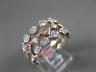 ESTATE WIDE 1.41CT WHITE & PINK DIAMOND 18K 2 TONE GOLD CLASSIC ANNIVERSARY RING