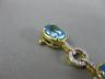 ESTATE WIDE & LONG 8.25CT DIAMOND & AAA BLUE TOPAZ 14K YELLOW GOLD OVAL BRACELET