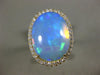 LARGE 7.95CT DIAMOND & AAA OPAL 14KT YELLOW GOLD 3D OVAL HALO ANNIVERSARY RING