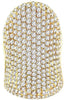 ESTATE EXTRA LARGE 6.25CT DIAMOND 18KT YELLOW GOLD 3D MULTI ROW STATEMENT RING