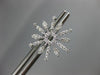 ESTATE LARGE .38CT DIAMOND 14KT WHITE GOLD 3D FLOWER SNOW FLAKE STUD EARRINGS