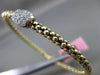 ESTATE .24CT DIAMOND 14K WHITE & YELLOW GOLD 3D RECTANGULAR MESH BANGLE BRACELET