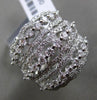 ESTATE LARGE 1.35CT DIAMOND 18KT WHITE GOLD MULTI ROW PAVE ETOILE COCKTAIL RING